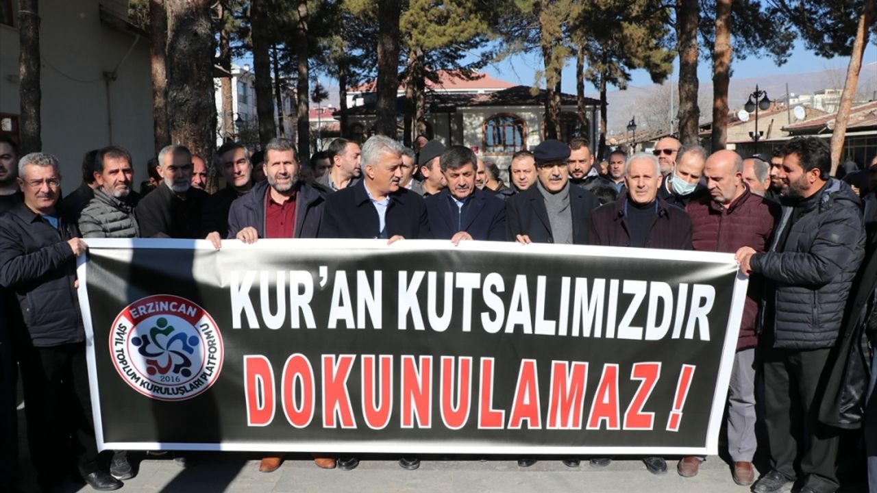 Erzincan'da İsveç'te Kur'an-ı Kerim'in yakılmasına tepki