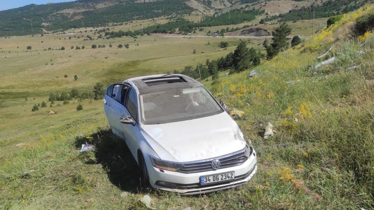 Erzincan'da şarampole devrilen otomobildeki 5 kişi yaralandı