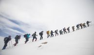 Beyaza bürünen Dersim dağlarında kış tırmanışları başladı
