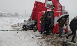 Tunceli'de otomobil ve tırın çarpıştığı kazada 2 kişi yaralandı