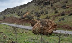 KAHRAMANMARAŞ - Depremde dağdan kopan kaya parçaları bağlantı yollarına da zarar verdi