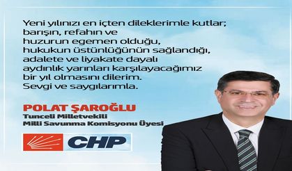 CHP Tunceli Milletvekili Polat Şaroğlu'ndan yeni yıl mesajı
