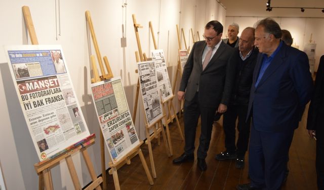 Erzurum'da Cumhuriyetin 100. yılına özel "100 Yıl 100 Gazete" sergisi açıldı