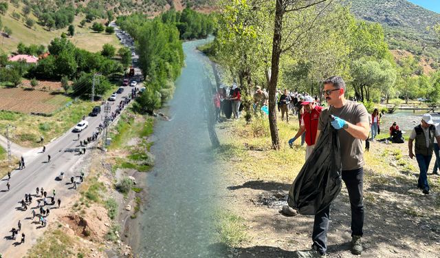 Doğal güzelliğiyle ön plana çıkan Munzur Vadisi Milli Parkı’nda bin kişiyle çevre temizliği